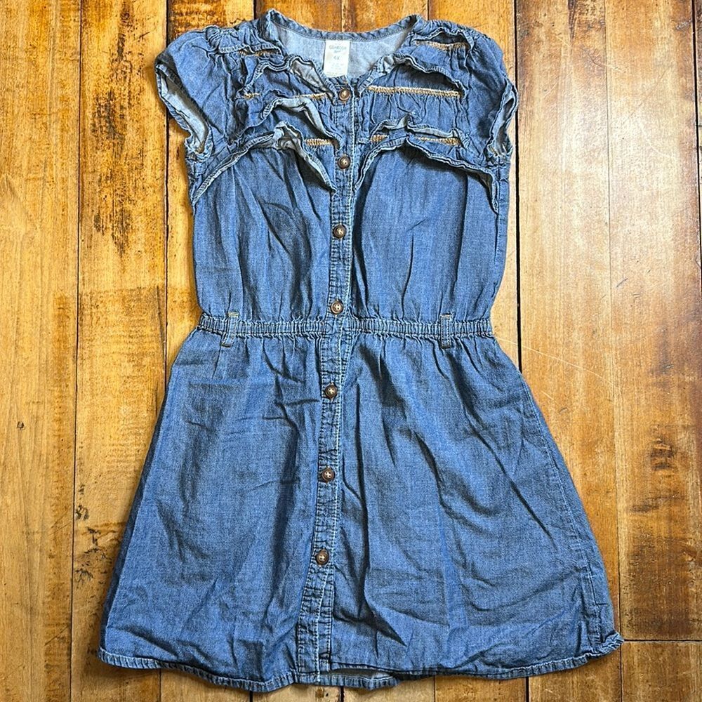 Oshkosh dress size 6 x denim dress jean dress cotton short sleeve dress spring